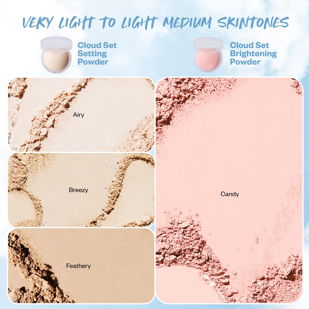 Kosas Cloud Set Brightening Baked Powder – Under Eye Setting Powder, Talc-Free Soft Focus Finish, Candy