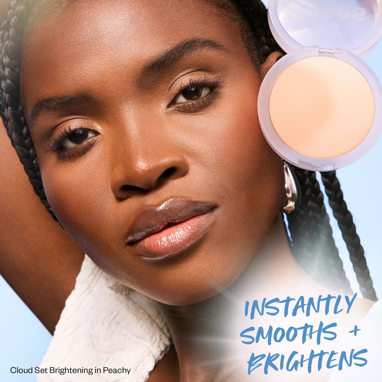 Kosas Cloud Set Brightening Baked Powder – Under Eye Setting Powder, Talc-Free Soft Focus Finish, Peachy